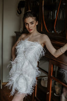 Pelia-Piana Kuştüylü Taş İşlemeli Mini Elbise-Elbise-1-Milagron.com