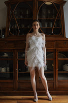 Pelia-Piana Kuştüylü Taş İşlemeli Mini Elbise-Elbise-4-Milagron.com