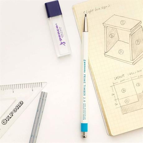 Penco-Penco Prime Timber 2.0 Mm Pencil & Sharpener Set Mekanik Uçlu Kalem Ve Kalemtraş Seti Beyaz-Mekanik Uçlu Kalem-7-Milagron.com