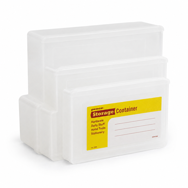 Penco Storage Container Plastik 4 In 1 Kalemlik & Kutu Clear Eb013 Cl