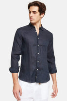 Peninsula-Art Linen Shirt Italian Collar Stromboli-Gömlek-3-Milagron.com