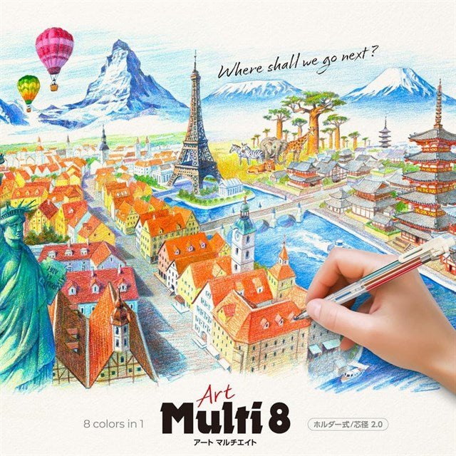 Pentel Arts Multi 8 Set 2.0 Mm Renkli Kalem, Yedekleri Ve Kalemtıraş Seti Xph804St