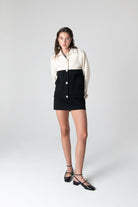 Peploum-Anne Bouny Contrast Weaving Jacket-Ceket-5-Milagron.com