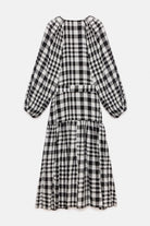 Peploum-Mie Dress In Checkered Pattern-Elbise-2-Milagron.com