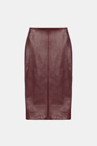 Peploum-Rothen Sleek Lambskin Leather Skirt-Etek-1-Milagron.com