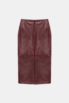 Peploum-Rothen Sleek Lambskin Leather Skirt-Etek-2-Milagron.com