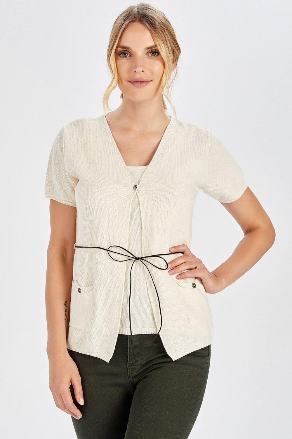 Peraluna-%100 Pamuk Pike Örgü Twin Set-T-Shirts-8-Milagron.com