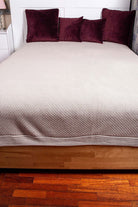 Peraluna-%100 Pamuk Pirinç Örgü Çift Kişilik Battaniye Kum-Battaniye-1-Milagron.com