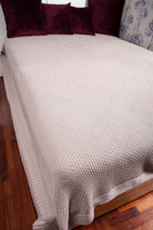 Peraluna-%100 Pamuk Pirinç Örgü Çift Kişilik Battaniye Kum-Battaniye-3-Milagron.com