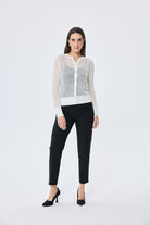 Peraluna-Addison Ajur Örgülü Kadın Triko Hırka Ekru-Kazak & Triko-1-Milagron.com