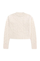 Peraluna-Adeline Sweater Bisiklet Yaka Saç Örgü Kadın Triko Kazak Ekru-Kazak & Triko-5-Milagron.com