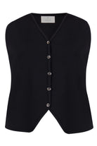 Peraluna Aida Waistcoat Kadın Triko Yelek - Siyah