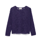 Peraluna-Amy Top Ajur Örgü Kadın Simli Bluz Mor Simli-Kazak & Triko-8-Milagron.com