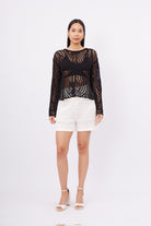 Peraluna-Amy Top Ajur örgü Rahat Kesim Kadın Triko Bluz-Bluz-1-Milagron.com