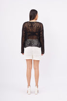 Peraluna-Amy Top Ajur örgü Rahat Kesim Kadın Triko Bluz-Bluz-7-Milagron.com