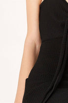 Peraluna-Askılı Midi Boy Abiye Kadın Triko Elbise Si̇yah-Elbise-3-Milagron.com