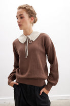 Peraluna Ayla Knit Collar Kadın Triko Yakalık - Ekru