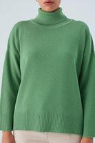 Peraluna-Balıkçı Yaka Boğazlı Bol Kesim Kadın Triko Kazak-Kazak & Triko-15-Milagron.com