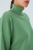 Peraluna-Balıkçı Yaka Boğazlı Bol Kesim Kadın Triko Kazak-Kazak & Triko-16-Milagron.com