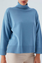 Peraluna-Balıkçı Yaka Boğazlı Bol Kesim Kadın Triko Kazak-Kazak & Triko-30-Milagron.com