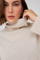 Peraluna-Balıkçı Yaka Boğazlı Bol Kesim Kadın Triko Kazak-Kazak & Triko-39-Milagron.com