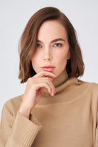 Peraluna-Balıkçı Yaka Boğazlı Bol Kesim Kadın Triko Kazak-Kazak & Triko-4-Milagron.com