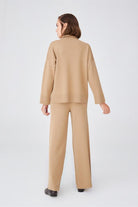 Peraluna-Balıkçı Yaka Boğazlı Bol Kesim Kadın Triko Kazak-Kazak & Triko-5-Milagron.com