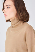 Peraluna-Balıkçı Yaka Boğazlı Bol Kesim Kadın Triko Kazak-Kazak & Triko-6-Milagron.com