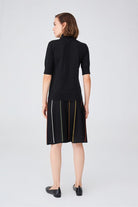 Peraluna-Balıkçı Yaka Kısa Kollu İnce Basic Kadın Triko Bluz-Top-45-Milagron.com