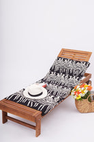 Peraluna Beach Girls Beach Towel Jakarlı Pamuklu Plaj Örtüsü - Siyah/Beyaz