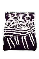 Peraluna Beach Girls Beach Towel Jakarlı Pamuklu Plaj Örtüsü - Siyah/Beyaz