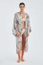 Peraluna-Bolossom Çiçek Desenli 120 Cm Saten Yazlık Kadın Kimono-Kimono-5-Milagron.com