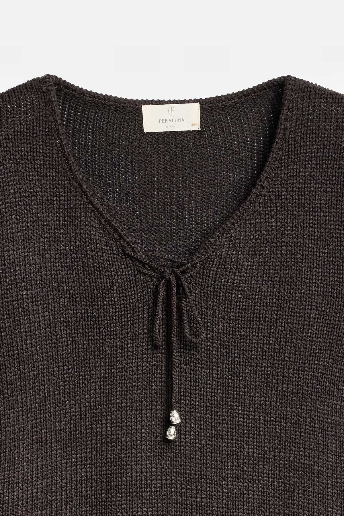 Peraluna Breeze Tunik, Kadın Triko Tunik - Koyu Kahve