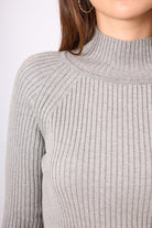 Peraluna-Briar Rib Örgü Fit Kalıp Kadın Triko Kazak Gri Melanj-Kazak & Triko-3-Milagron.com