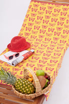 Peraluna Butterfly Boom Beach Towel Jakarlı Pamuklu Plaj Örtüsü - Fuşya/Sarı