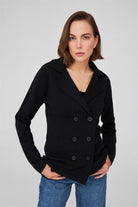Peraluna-Çelik Örgü Klasik Kesim Blazer Kadın Triko Ceket-Ceket-1-Milagron.com