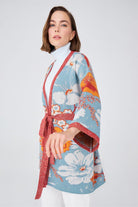 Peraluna-Çicek Desenli Bol Kesim Pamuklu Kadın Triko Kimono -Kimono-2-Milagron.com
