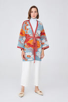 Peraluna-Çicek Desenli Bol Kesim Pamuklu Kadın Triko Kimono -Kimono-3-Milagron.com