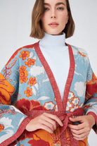 Peraluna-Çicek Desenli Bol Kesim Pamuklu Kadın Triko Kimono -Kimono-5-Milagron.com