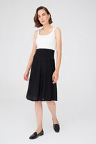 Peraluna-Çizgili Yüksek Bel Bol Kesim Triko Etek-Etek-6-Milagron.com