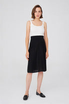 Peraluna-Çizgili Yüksek Bel Bol Kesim Triko Etek-Etek-7-Milagron.com