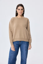 Peraluna-Cleo Düz Örgü Kadın Mevsimlik Triko Kazak Kamel-Kazak & Triko-2-Milagron.com