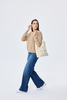 Peraluna-Cleo Düz Örgü Kadın Mevsimlik Triko Kazak Kamel-Kazak & Triko-7-Milagron.com