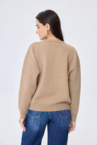 Peraluna-Cleo Düz Örgü Kadın Mevsimlik Triko Kazak Kamel-Kazak & Triko-8-Milagron.com