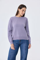 Peraluna-Cleo Düz Örgü Kadın Mevsimlik Triko Kazak Lila-Kazak & Triko-2-Milagron.com