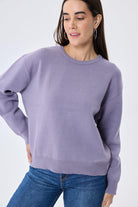 Peraluna-Cleo Düz Örgü Kadın Mevsimlik Triko Kazak Lila-Kazak & Triko-5-Milagron.com