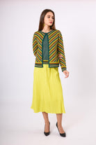 Peraluna-Delight Çizgili Simli Kadın Triko Hırka Zümrüt Multi-Kazak & Triko-1-Milagron.com