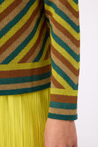 Peraluna-Delight Çizgili Simli Kadın Triko Hırka Zümrüt Multi-Kazak & Triko-5-Milagron.com