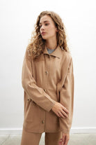 Peraluna-Denise Cardigan Polo Yaka Geniş Kesim Pamuk Yün Kadın Triko Hırka-Kazak & Triko-8-Milagron.com