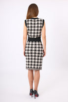 Peraluna-Diana Pötikare Kadın Krop Kesim Triko Süveter Siyah/Ekru-Kazak & Triko-8-Milagron.com